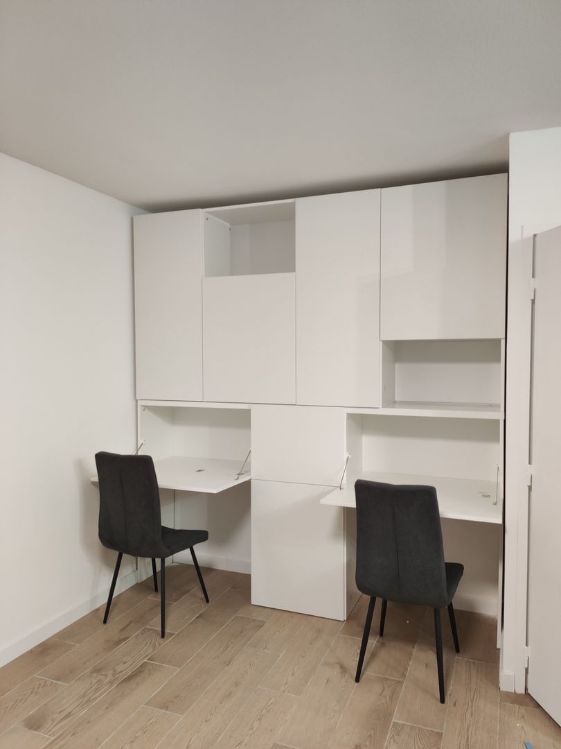 Bureau double avec rangement sur mesure