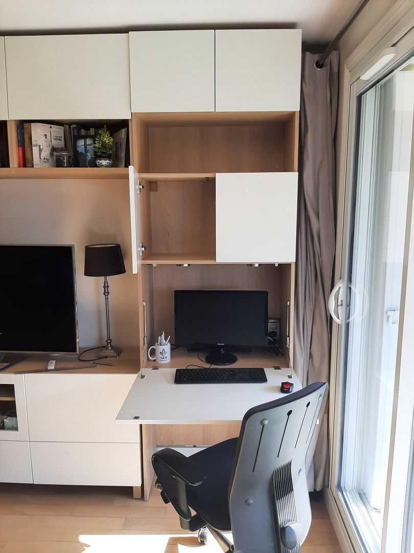 Bureau secrétaire haut avec rangement