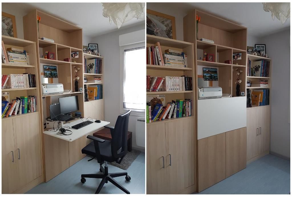 Bureau secrétaire modulable