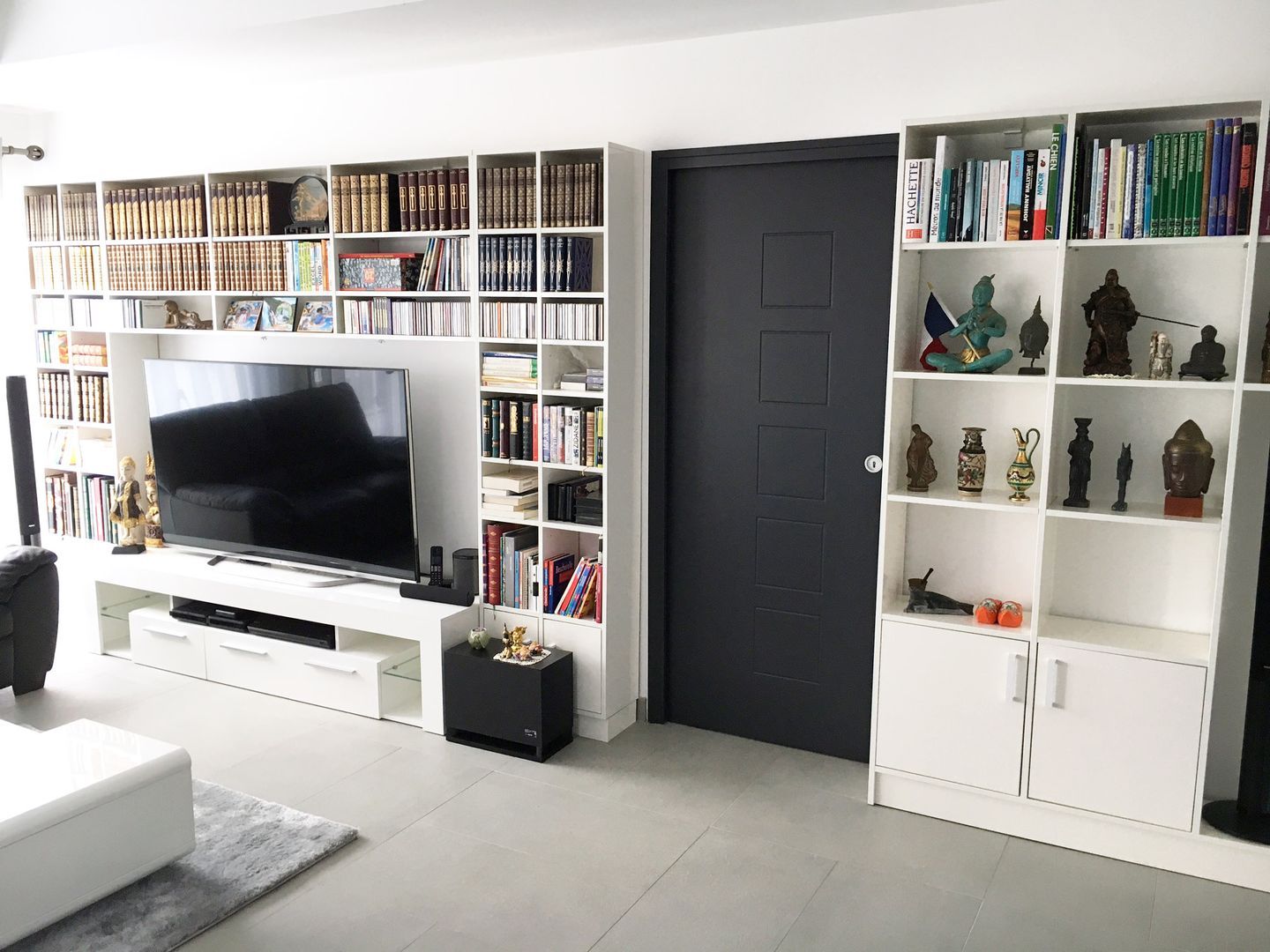 Bibliothèque salon sur mesure