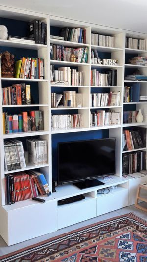 Meuble télé bibliothèque blanc