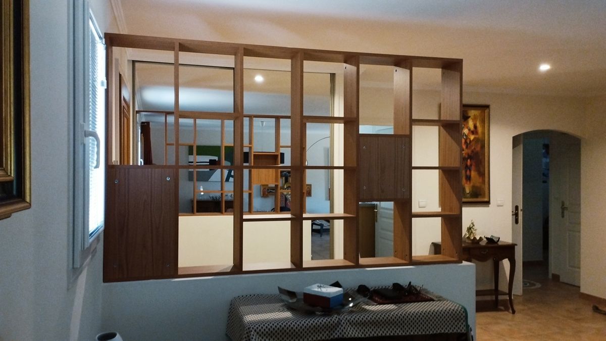 Etagère claustra en bois modulable