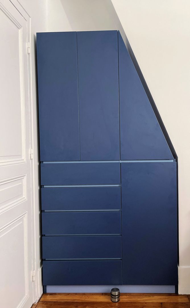 Armoire sous pente bleu modulable