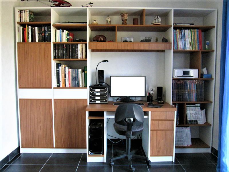 Bureau bibliothèque sur mesure