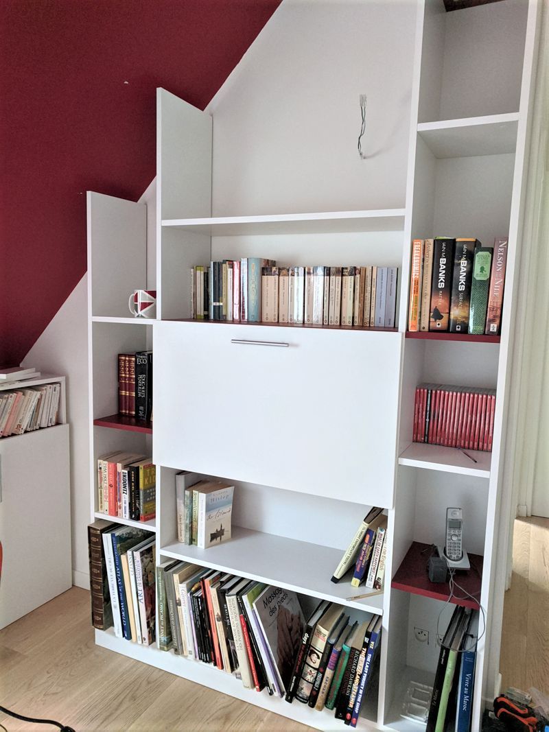 Bureau bibliothèque sur mesure 