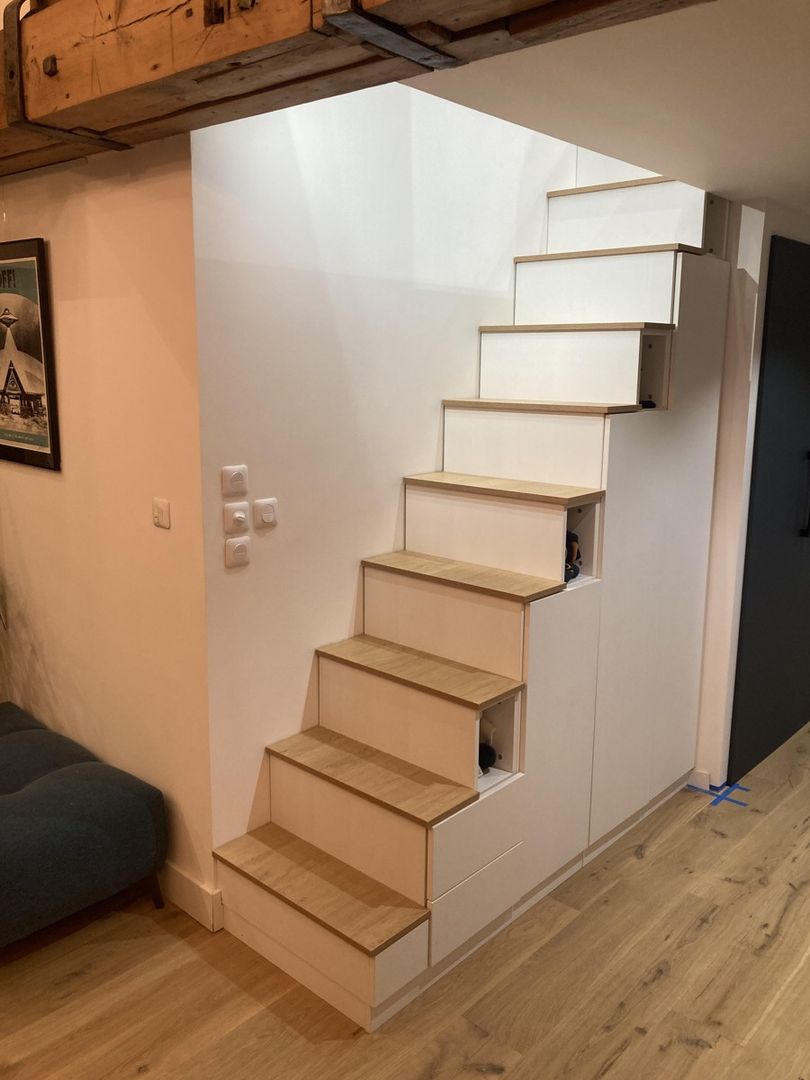 Escalier rangement combiné sur mesure