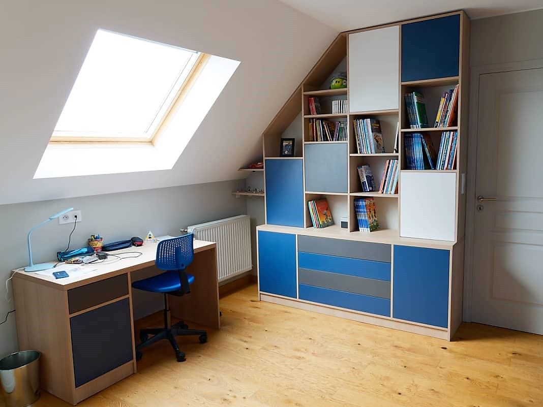 Aménagement sur mesure chambre sous pente - Vue 1