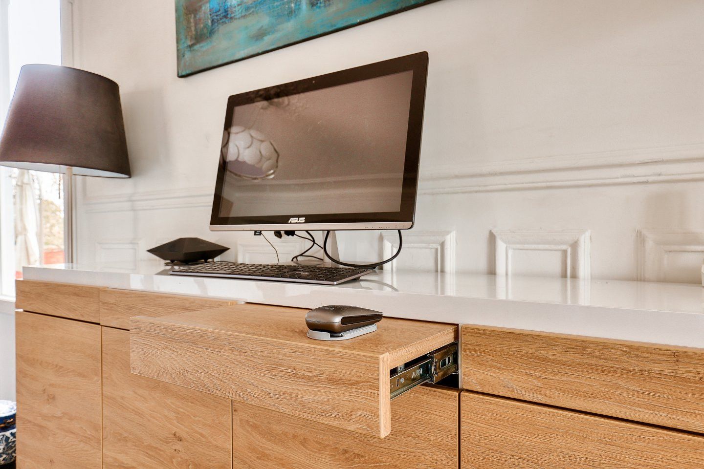 Commode blanche et bois sur mesure - Vue 4