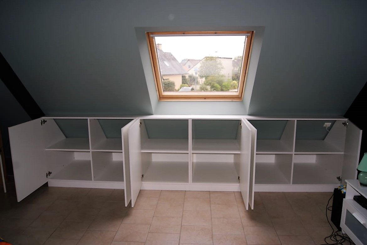 Commode blanche sous pente arrière - Vue 3