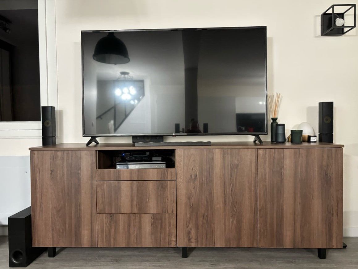 Meuble TV bois sur mesure  - Vue 1