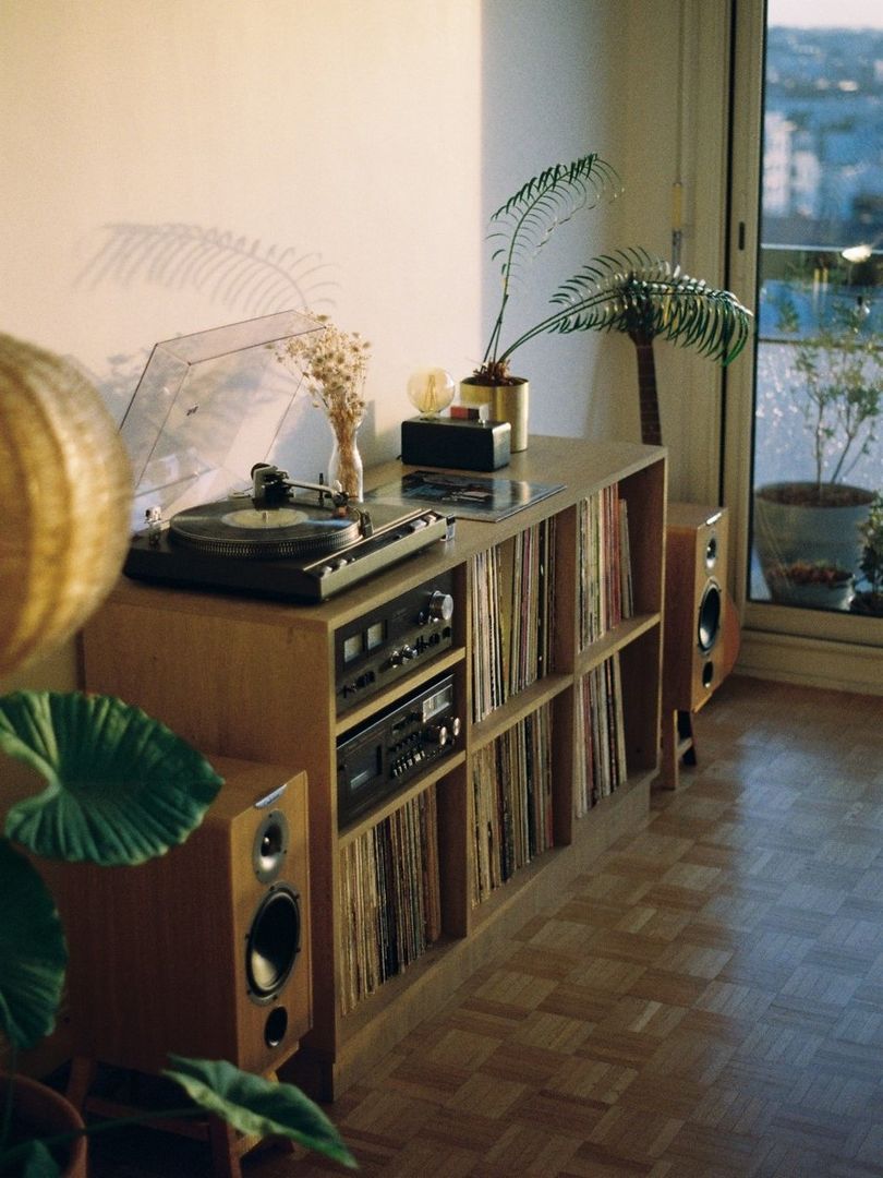 Meuble Hi-Fi modulaire en chêne